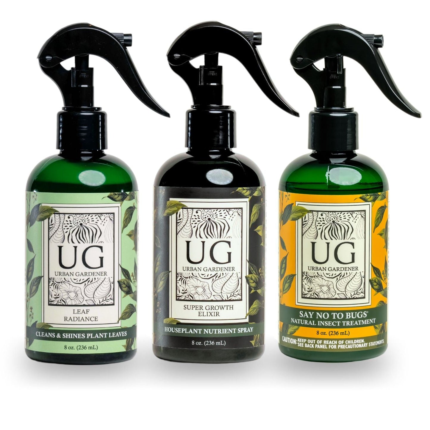 Wholesale Partner: Urban Gardener - UG 3 Pack Kit - Super Growth Elixir, Say No To Bugs, Leaf Radiance