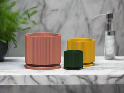 Wholesale Partner: Rosebud HomeGoods - Mid-Century Ribbed Planter