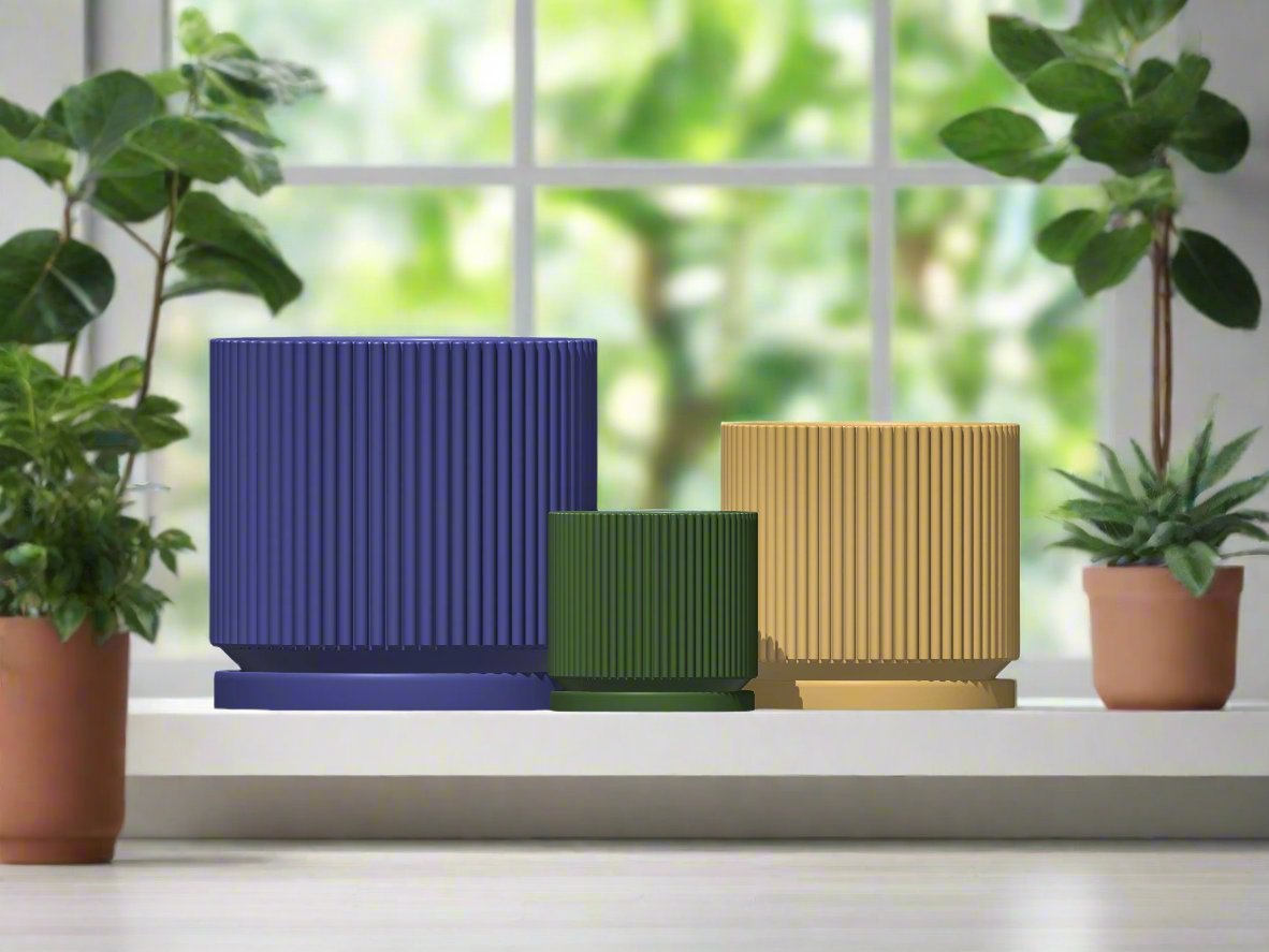 Wholesale Partner: Rosebud HomeGoods - Mid-Century Ribbed Planter