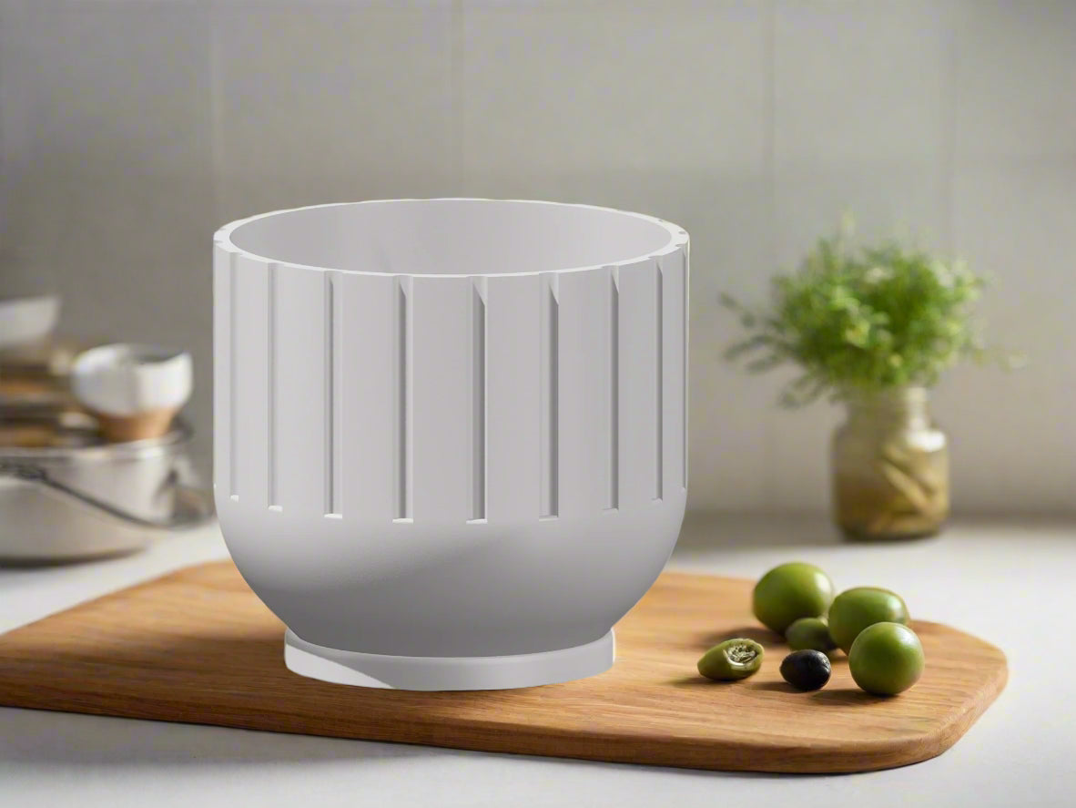 Wholesale Partner: Rosebud HomeGoods - Modern Indoor Planter with Drainage – 3D Printed Fluted Plant Pot