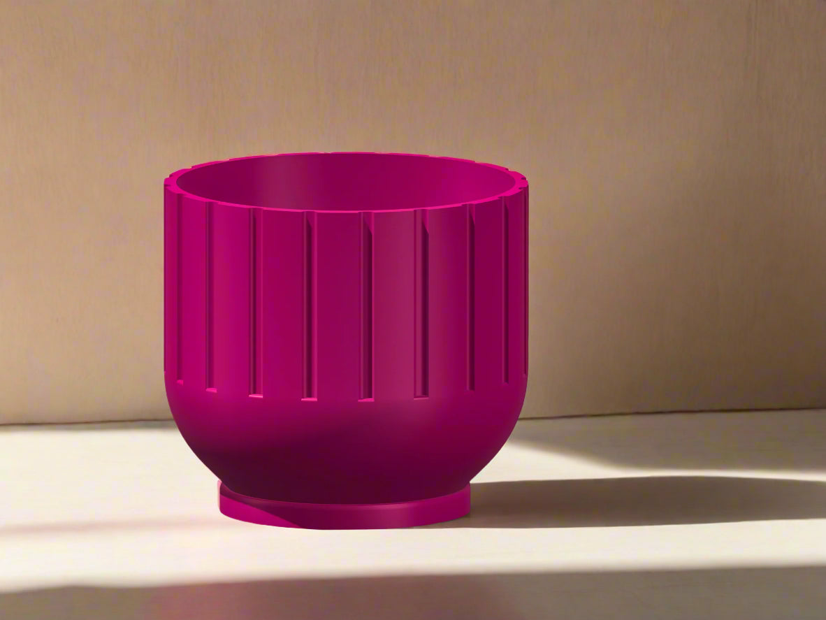 Wholesale Partner: Rosebud HomeGoods - Modern Indoor Planter with Drainage – 3D Printed Fluted Plant Pot