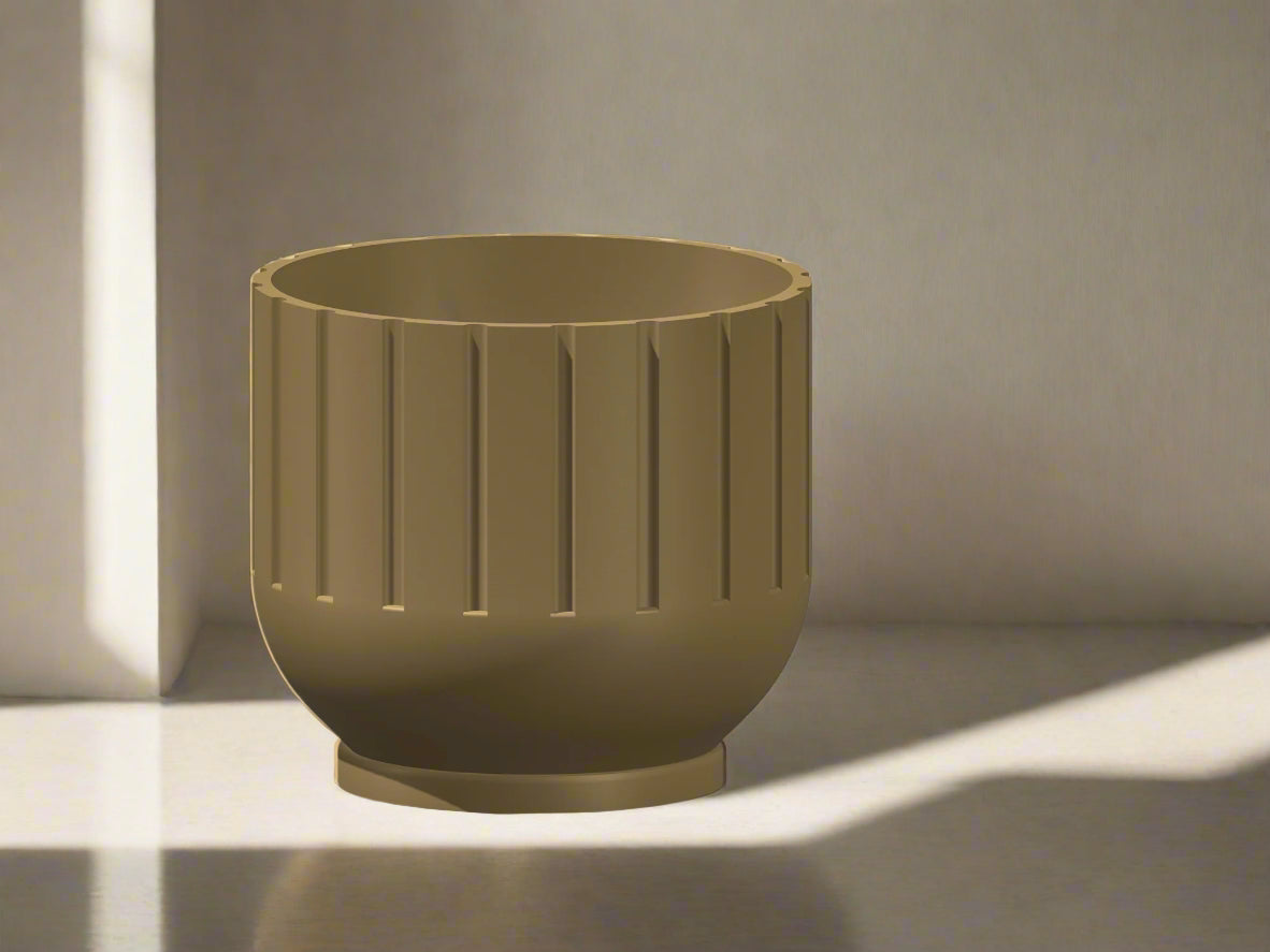 Wholesale Partner: Rosebud HomeGoods - Modern Indoor Planter with Drainage – 3D Printed Fluted Plant Pot