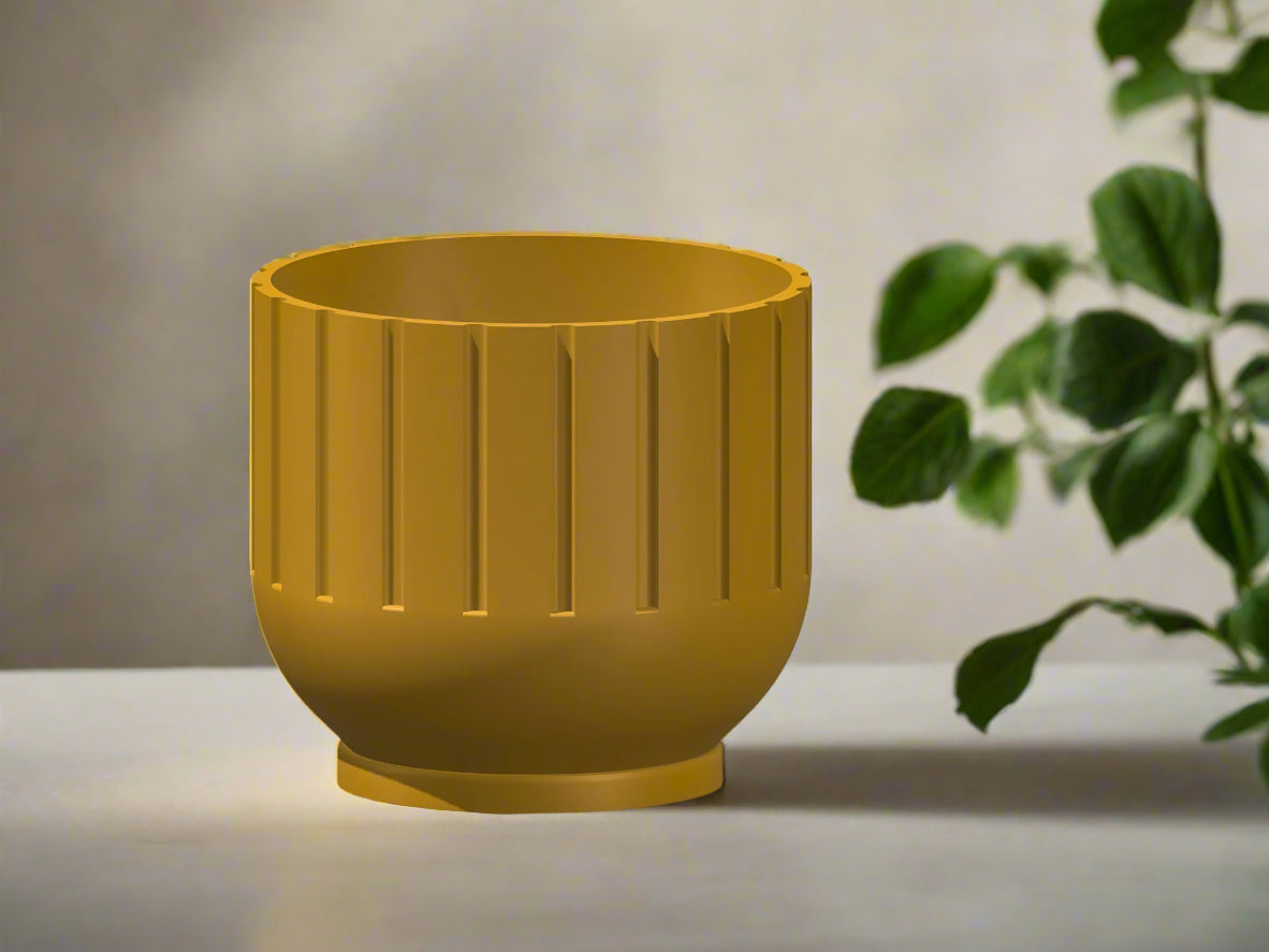Wholesale Partner: Rosebud HomeGoods - Modern Indoor Planter with Drainage – 3D Printed Fluted Plant Pot