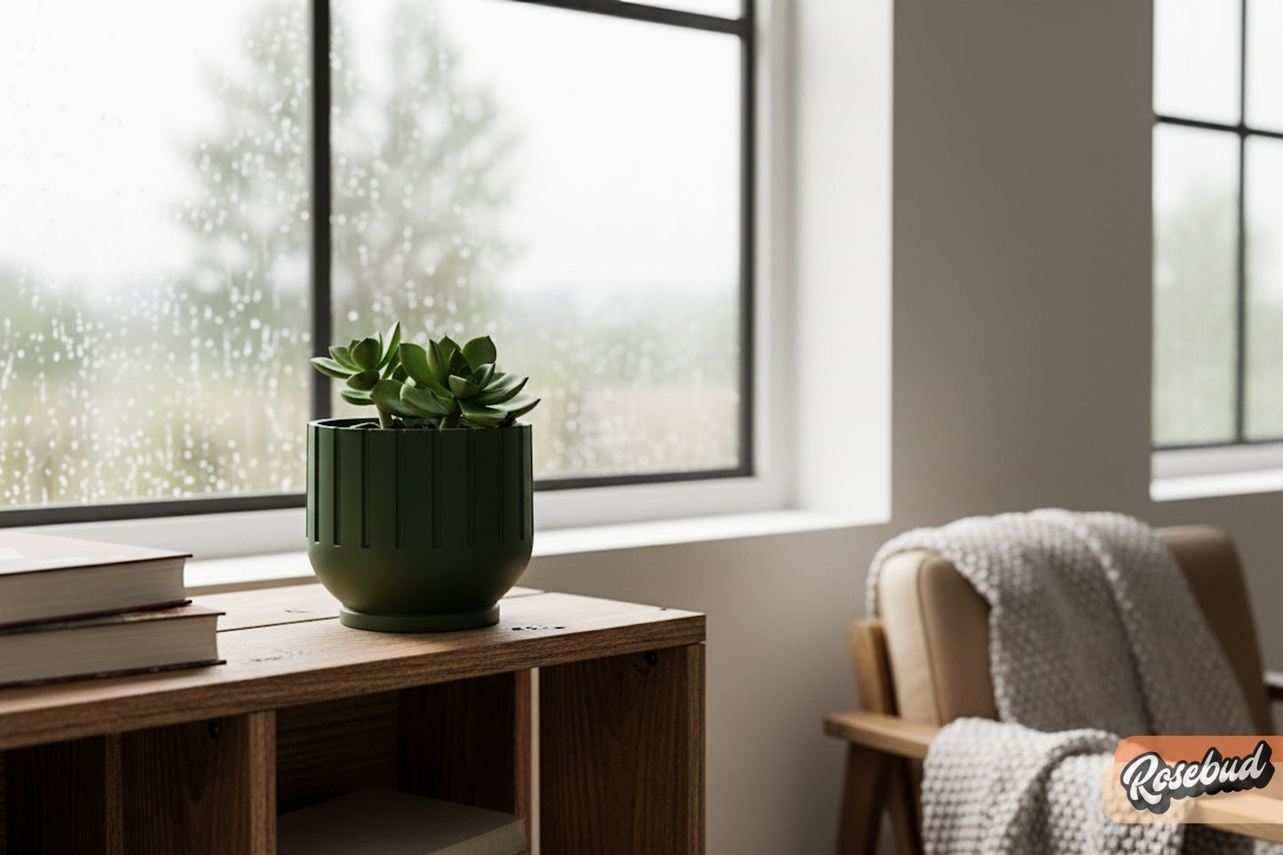 Wholesale Partner: Rosebud HomeGoods - Modern Indoor Planter with Drainage – 3D Printed Fluted Plant Pot