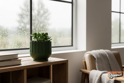 Wholesale Partner: Rosebud HomeGoods - Modern Indoor Planter with Drainage – 3D Printed Fluted Plant Pot