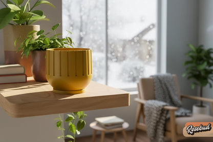 Wholesale Partner: Rosebud HomeGoods - Modern Indoor Planter with Drainage – 3D Printed Fluted Plant Pot