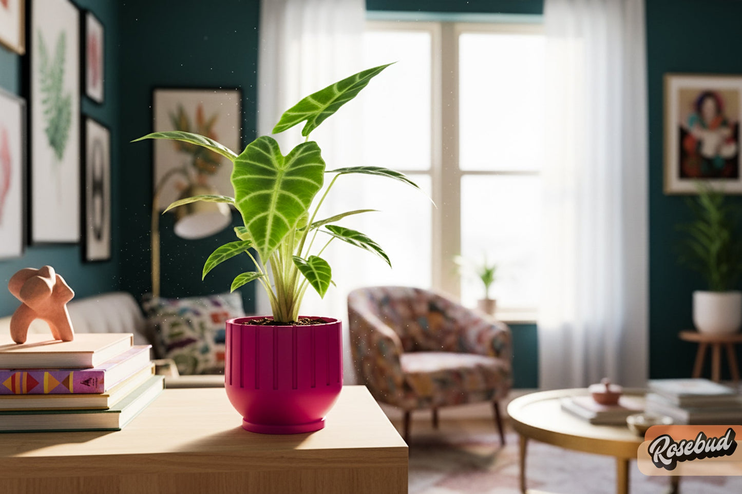 Wholesale Partner: Rosebud HomeGoods - Modern Indoor Planter with Drainage – 3D Printed Fluted Plant Pot