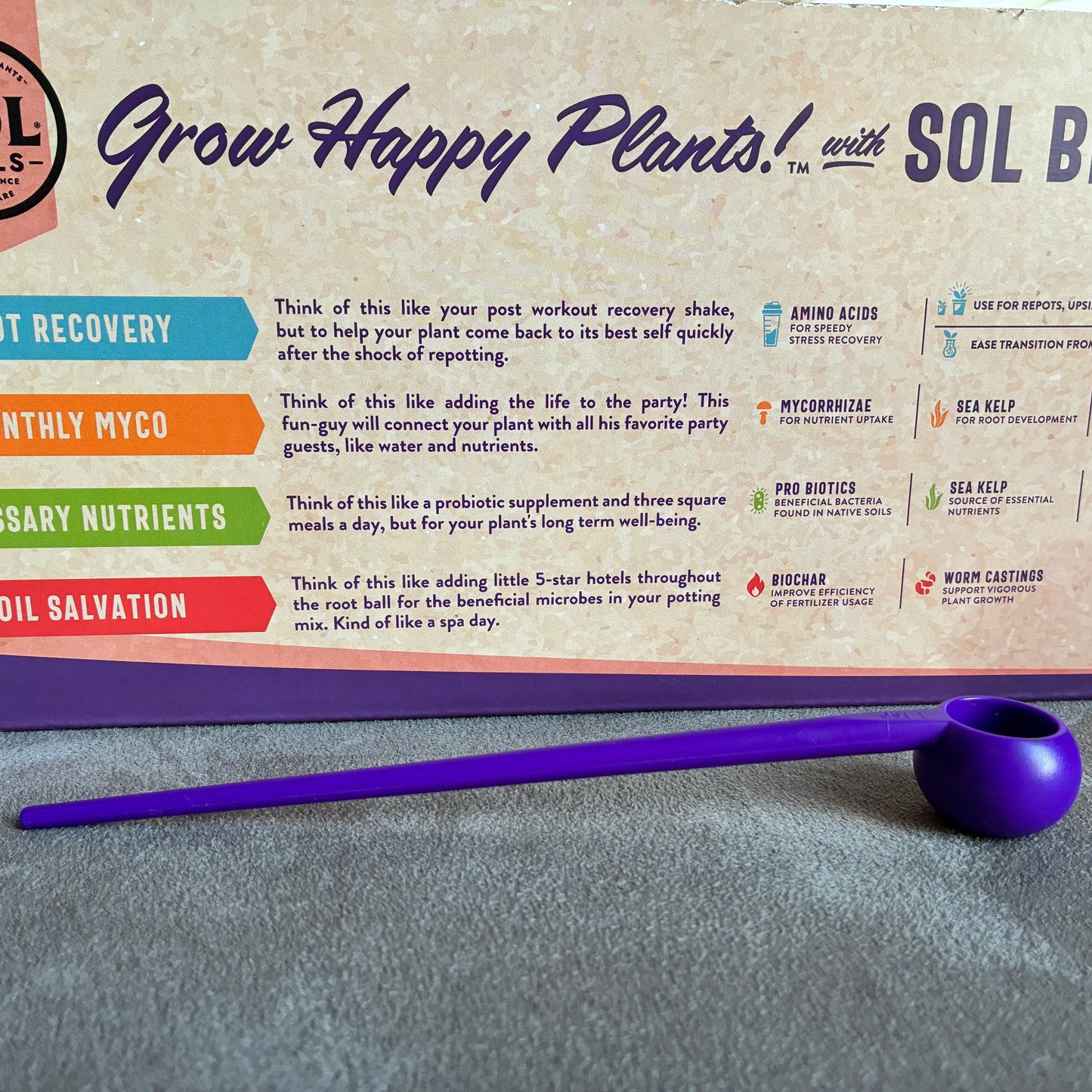 Sol Biotics Teaspoon and Repotting Soil Pick