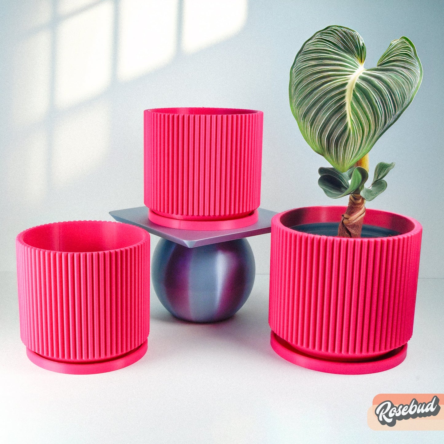 Wholesale Partner: Rosebud HomeGoods - Mid-Century Ribbed Planter
