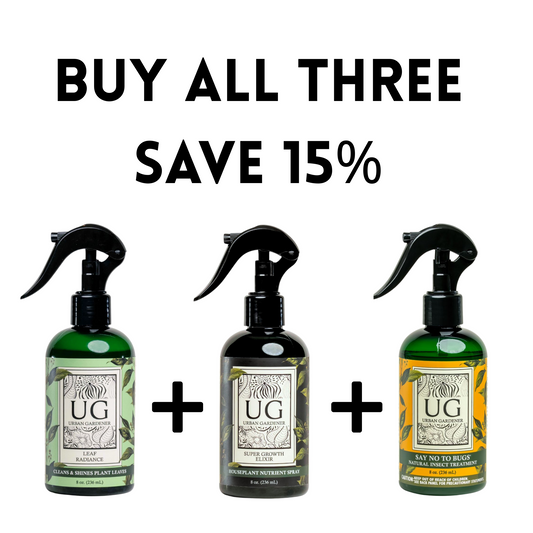 Wholesale Partner: Urban Gardener - UG 3 Pack Kit - Super Growth Elixir, Say No To Bugs, Leaf Radiance
