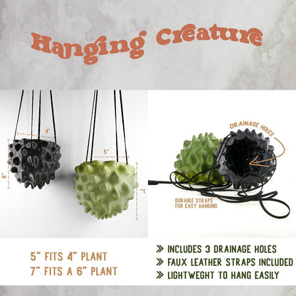Wholesale Partner: Rosebud HomeGoods - The Creature Orb Hanging Planter Pot With Drainage