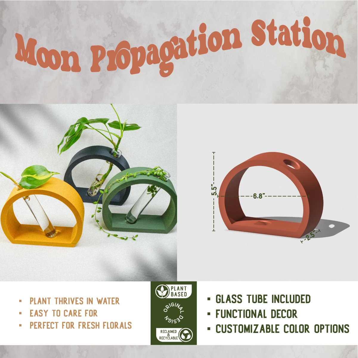Wholesale Partner: Rosebud HomeGoods - Half-Moon Propagation Station