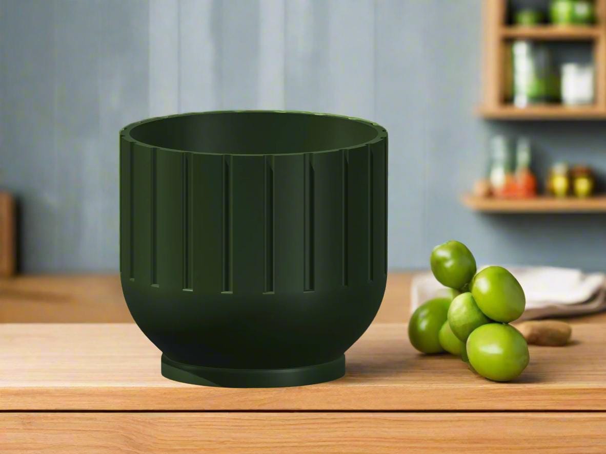 Wholesale Partner: Rosebud HomeGoods - Modern Indoor Planter with Drainage – 3D Printed Fluted Plant Pot