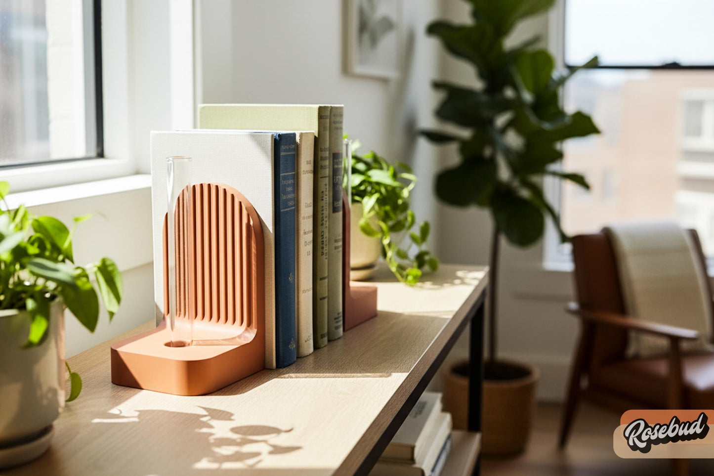 Wholesale Partner: Rosebud HomeGoods - Ribbed Modern Bookend Propagation Station