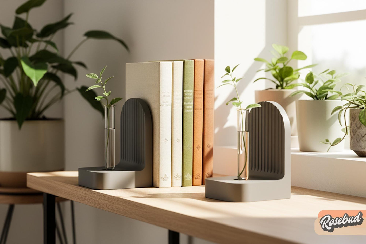 Wholesale Partner: Rosebud HomeGoods - Ribbed Modern Bookend Propagation Station