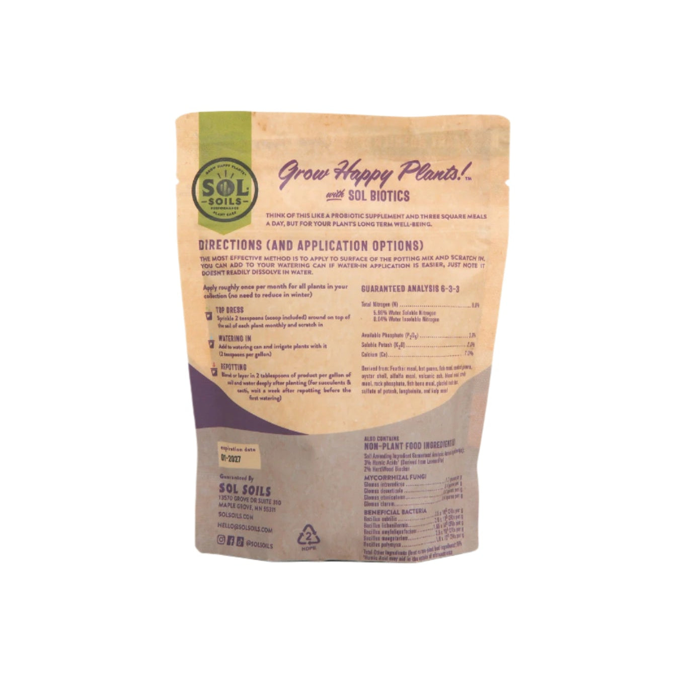 Sol Biotics - Necessary Nutrients - All-Natural Fertilizer