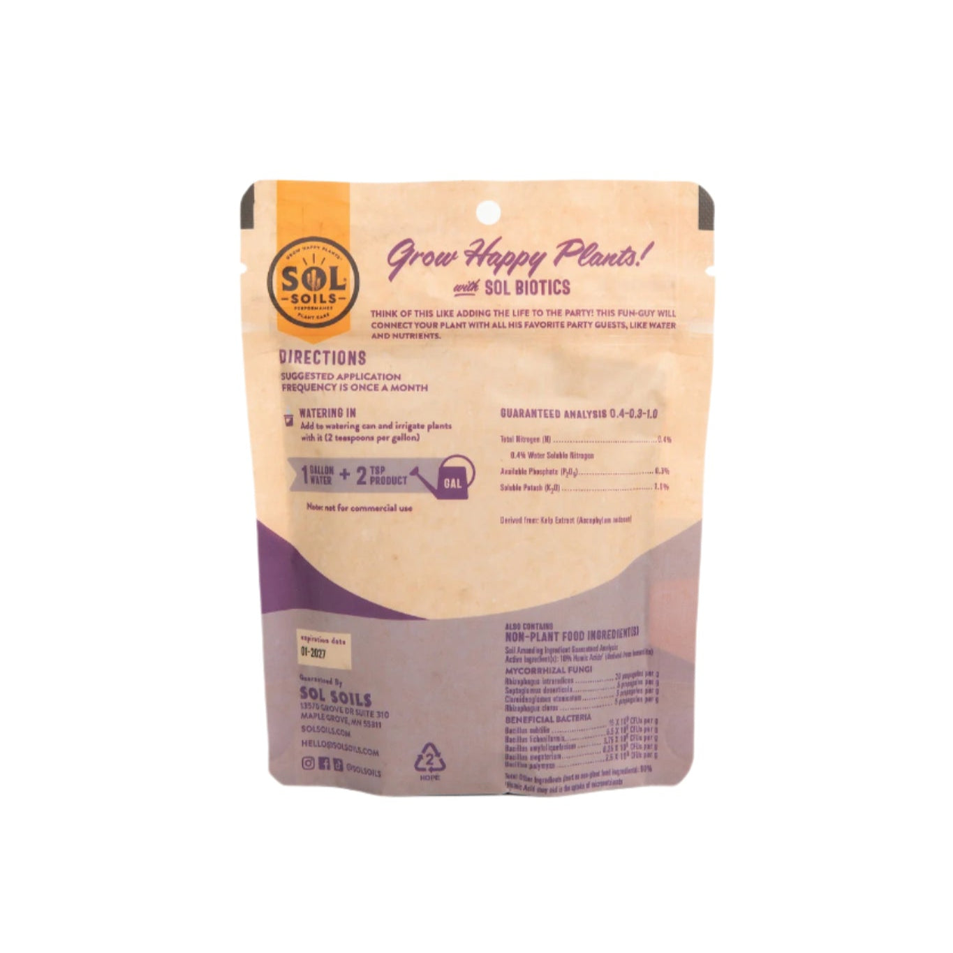 Sol Biotics - Monthly Myco - Mycorrhizal Fungi Inoculant