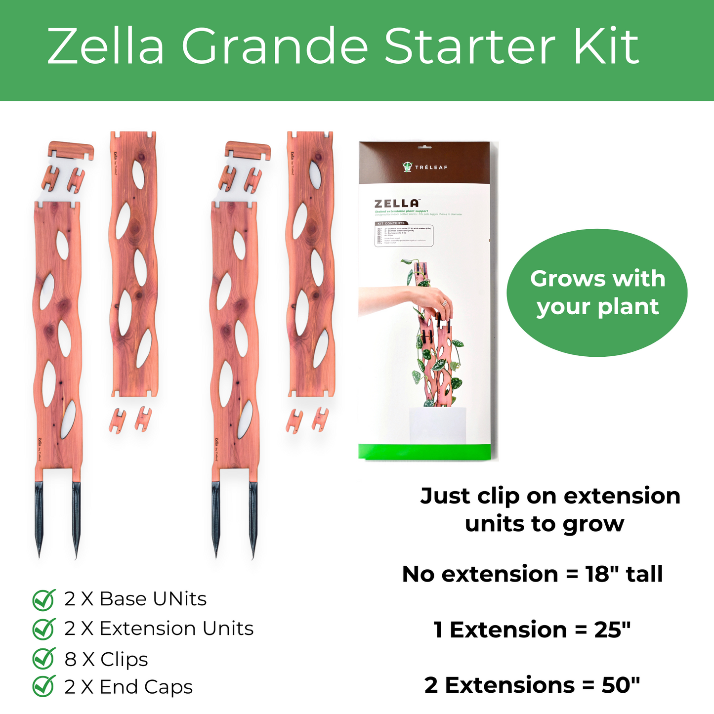 Wholesale Partner: Treleaf - Zella - Wooden Extendable Plant Support