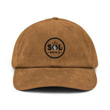 Load image into Gallery viewer, Sol Logo Corduroy Hat - Sahara with Black Stitching

