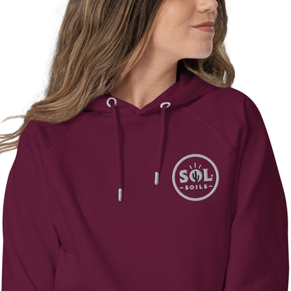 close up red hoodie