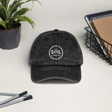 Load image into Gallery viewer, Sol Logo Vintage Dad Hat - White Stitching
