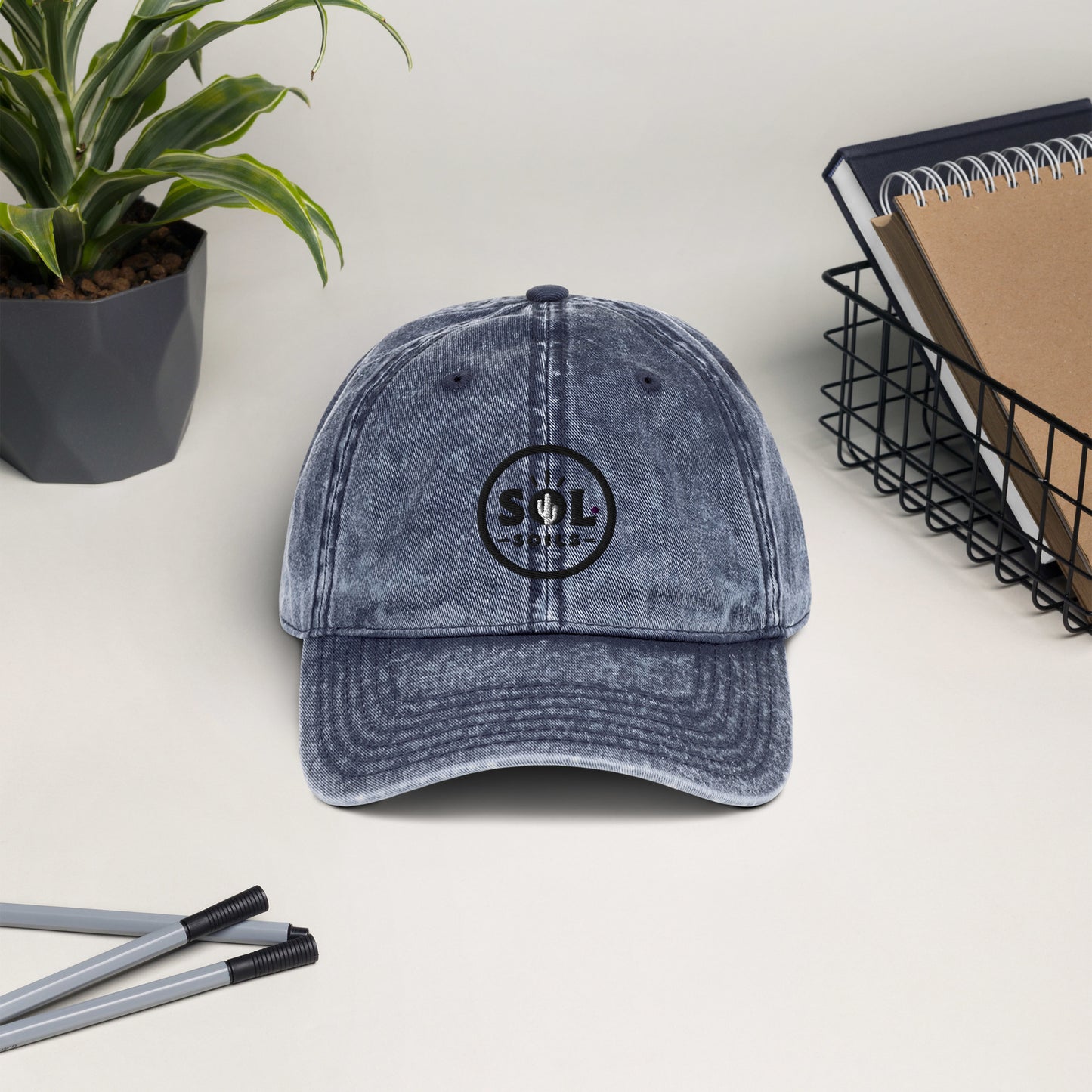 front of hat