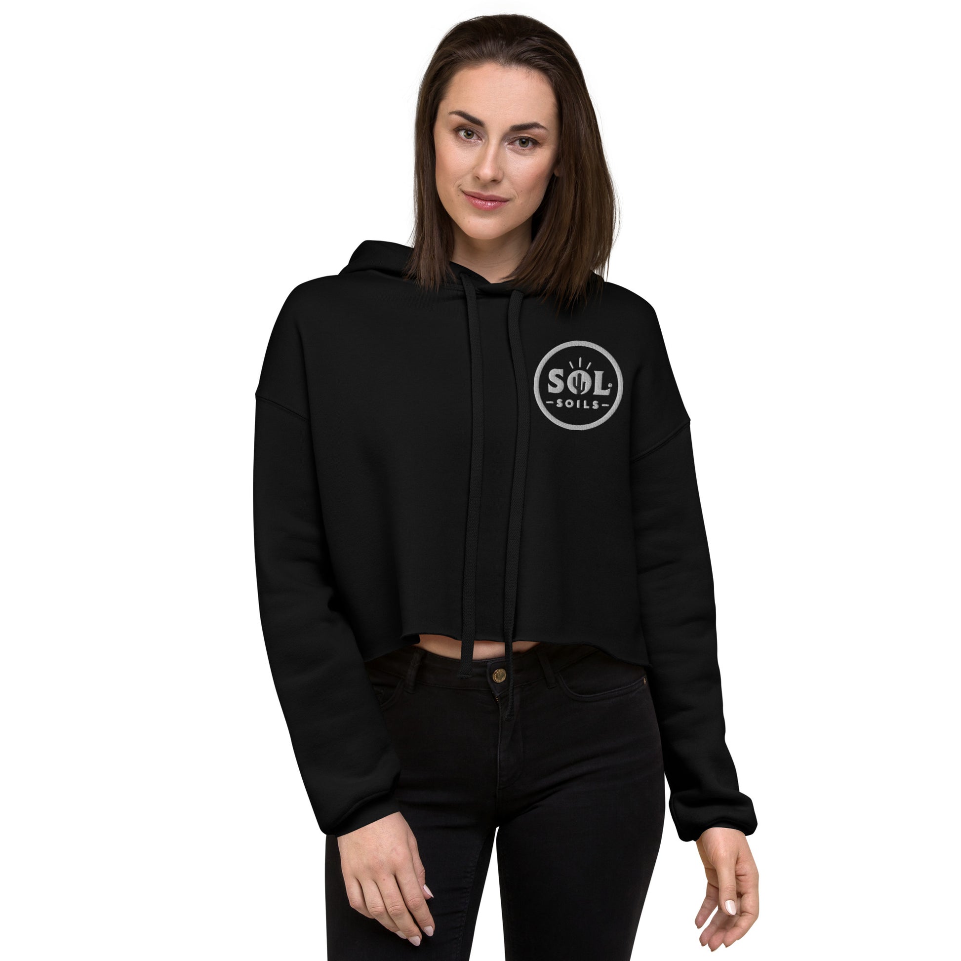 black cropped hoodie